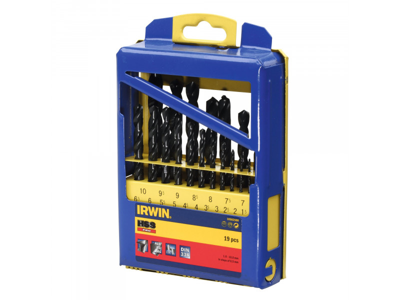 IRWIN Csigafúró készlet 19 részes HSS PRO hengeres (1-10 mm) - Image 1