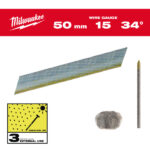 MILWAUKEE Finiselő szegek, D-fejű, inox 15G 34° SC3 - 1,8 x 50 mm (2500 db)