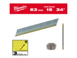 MILWAUKEE Finiselő szegek, D-fejű, inox 15G 34° SC3 - 1,8 x 63 mm (2200 db)