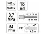 YATO Pneumatikus popszegecshúzó 1/4", 0,7 MPa, 54 l/min - Image 5