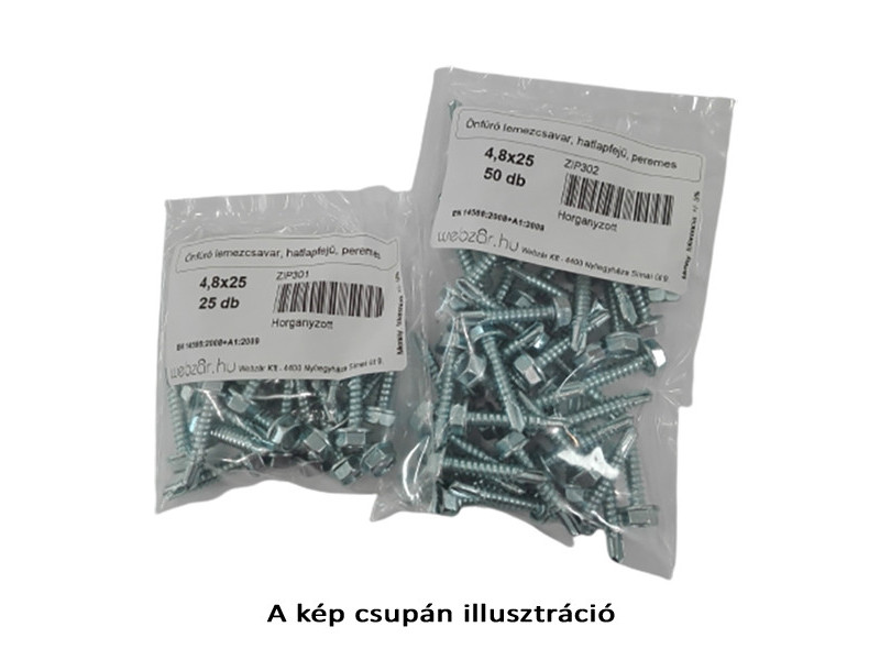 Önfúró lemezcsavar DIN 7504/K hatlapfejű peremes 4,8x45 (50 db) - Image 1
