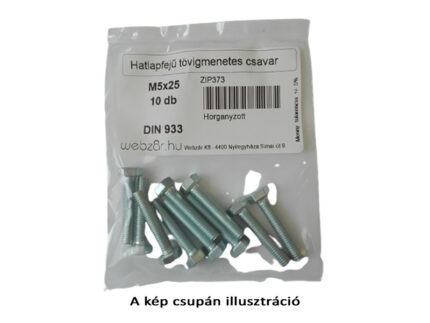 Hatlapfejű tövigmenetes csavar DIN 933 horganyzott M5x50 (10 db)