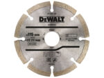 DEWALT Gyémánt vágókorong univerzális 115 x 2,1 x 7,0 x 22,2 mm szegmentált